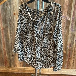 L’angence leopard shirt size small, sheer material
